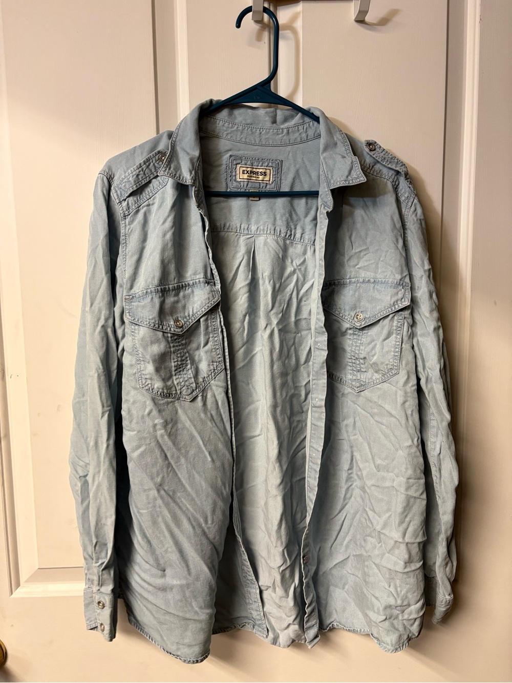 Express Light Blue Men's Shirt Jacket